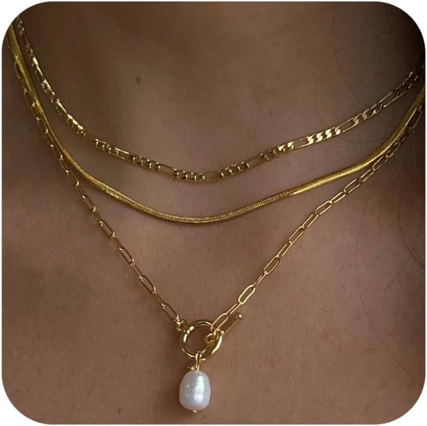 ALYSSA 18K STAINLESS STEEL TARNISH FREE LAYERED NECKLACE