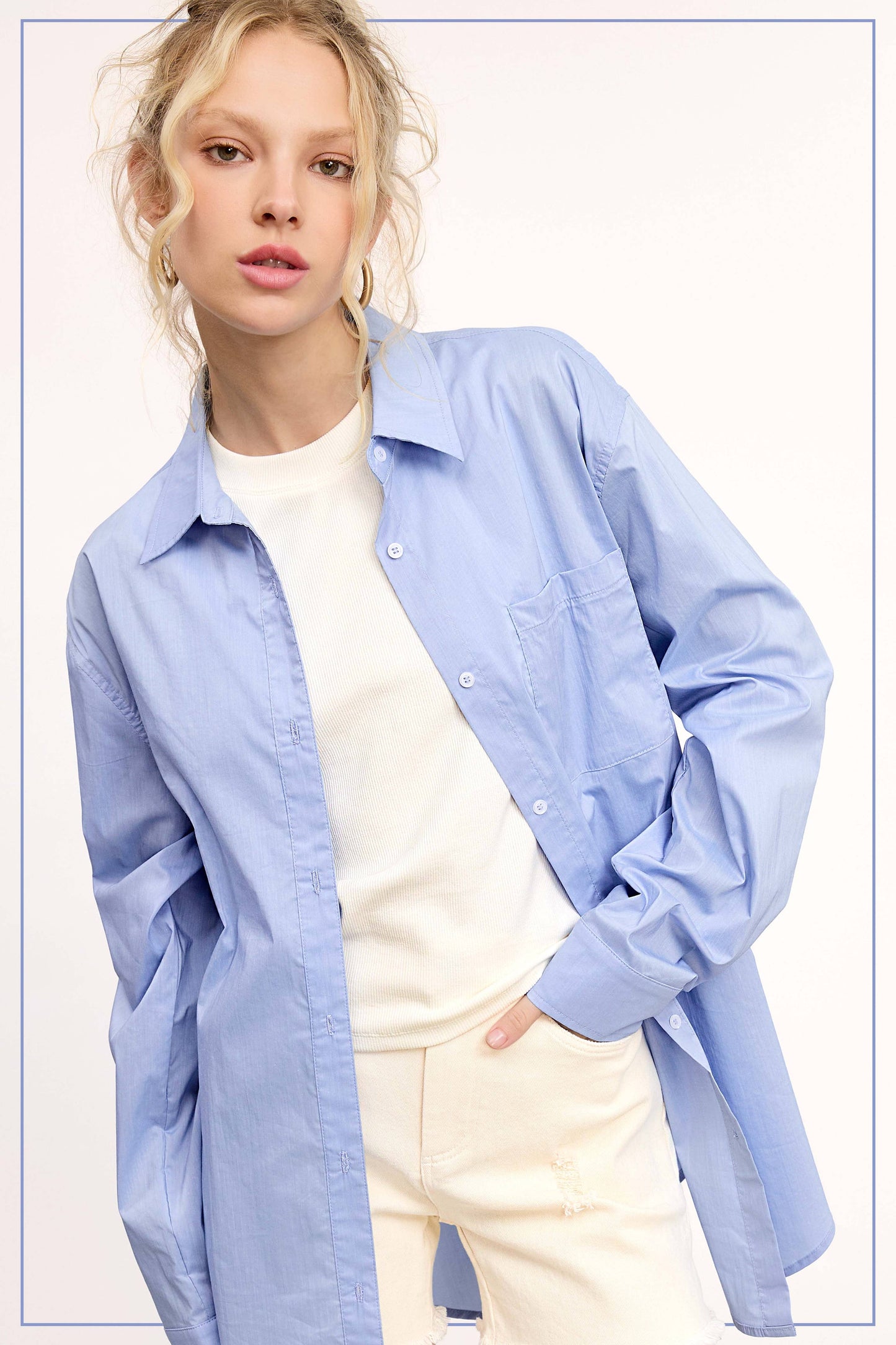 Classic Collared Button Down Poplin Shirts