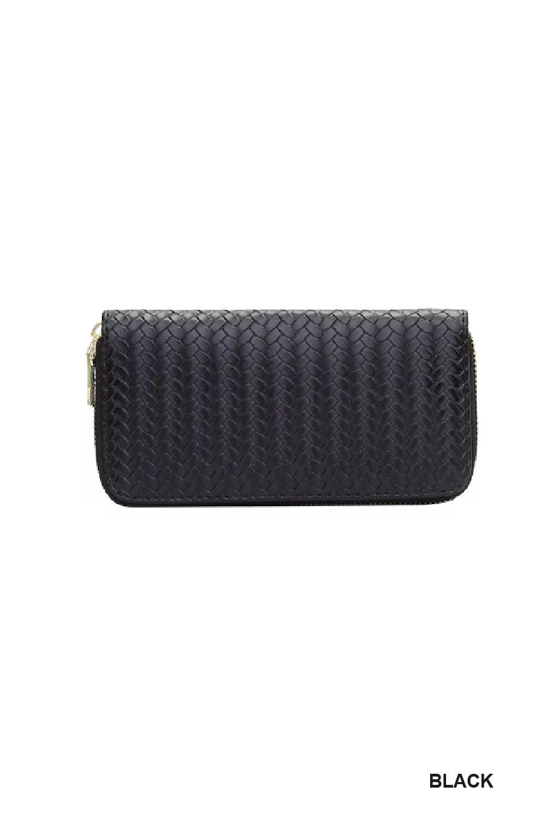 Vegan Leather Woven Wallet - Whimsical Details - wallet