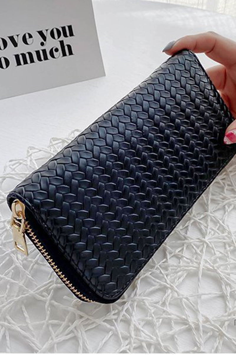 Vegan Leather Woven Wallet - Whimsical Details - wallet