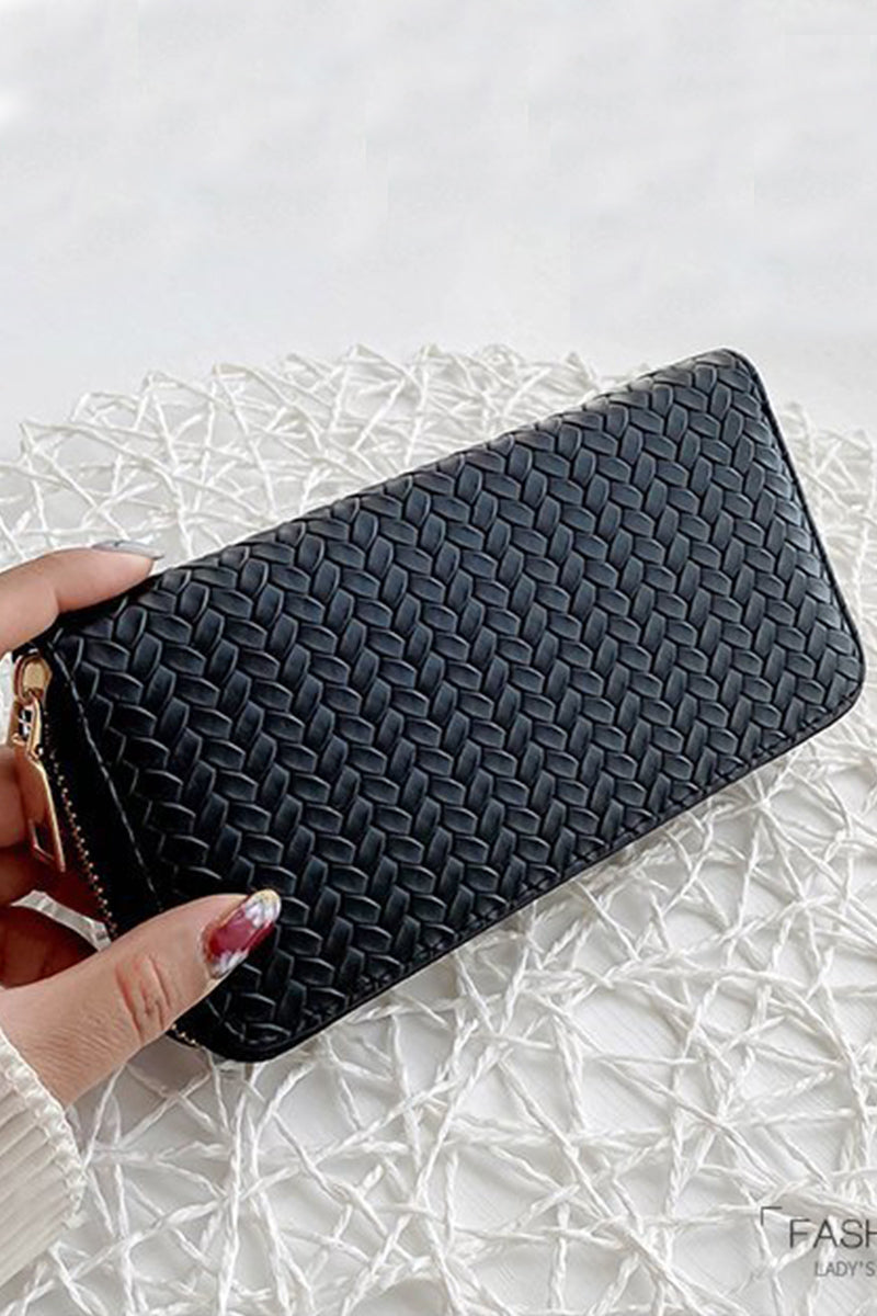 Vegan Leather Woven Wallet - Whimsical Details - wallet