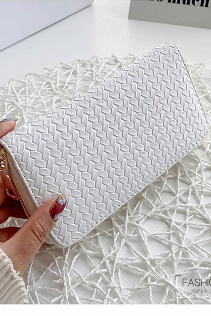 Vegan Leather Woven Wallet - Whimsical Details - wallet