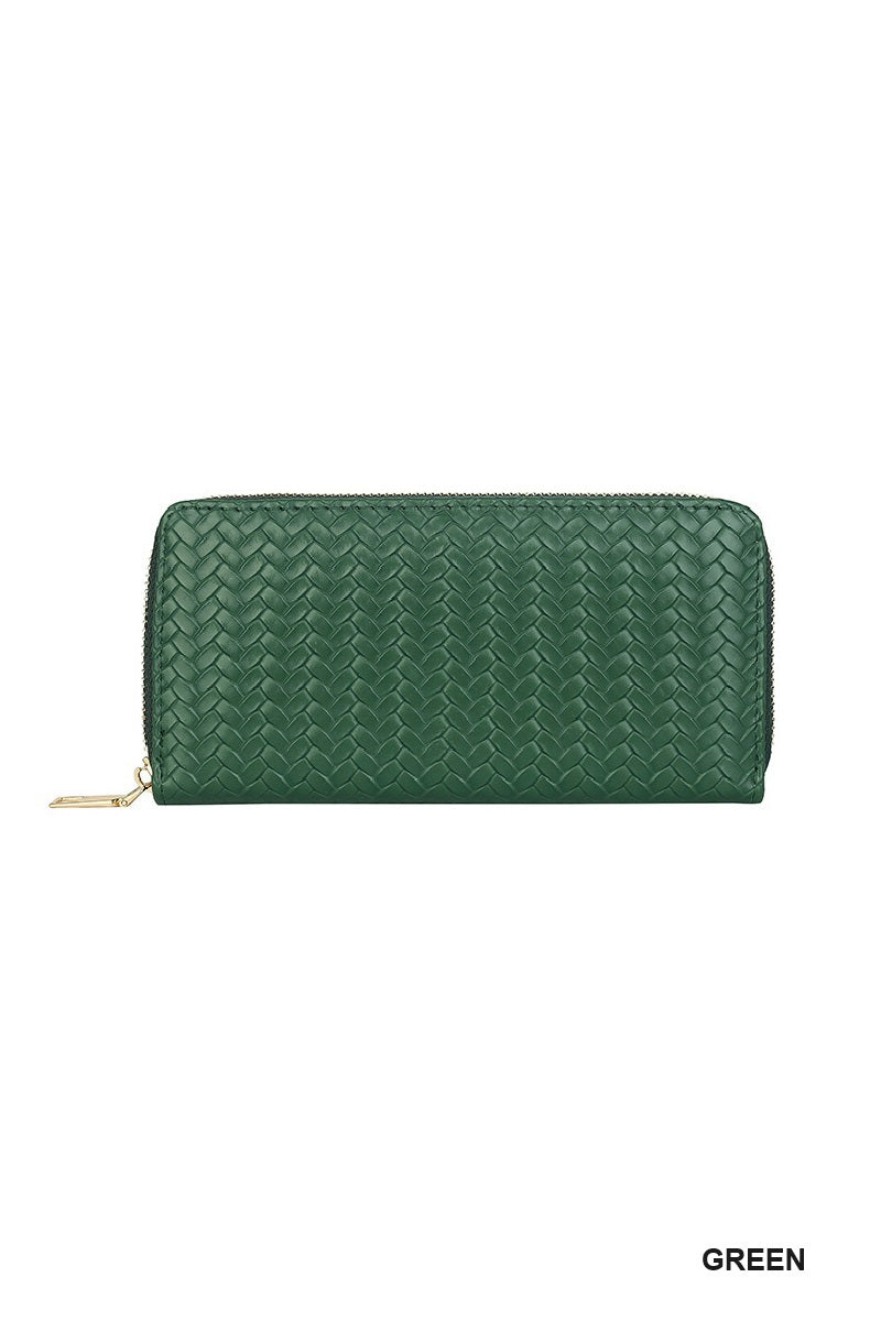 Vegan Leather Woven Wallet