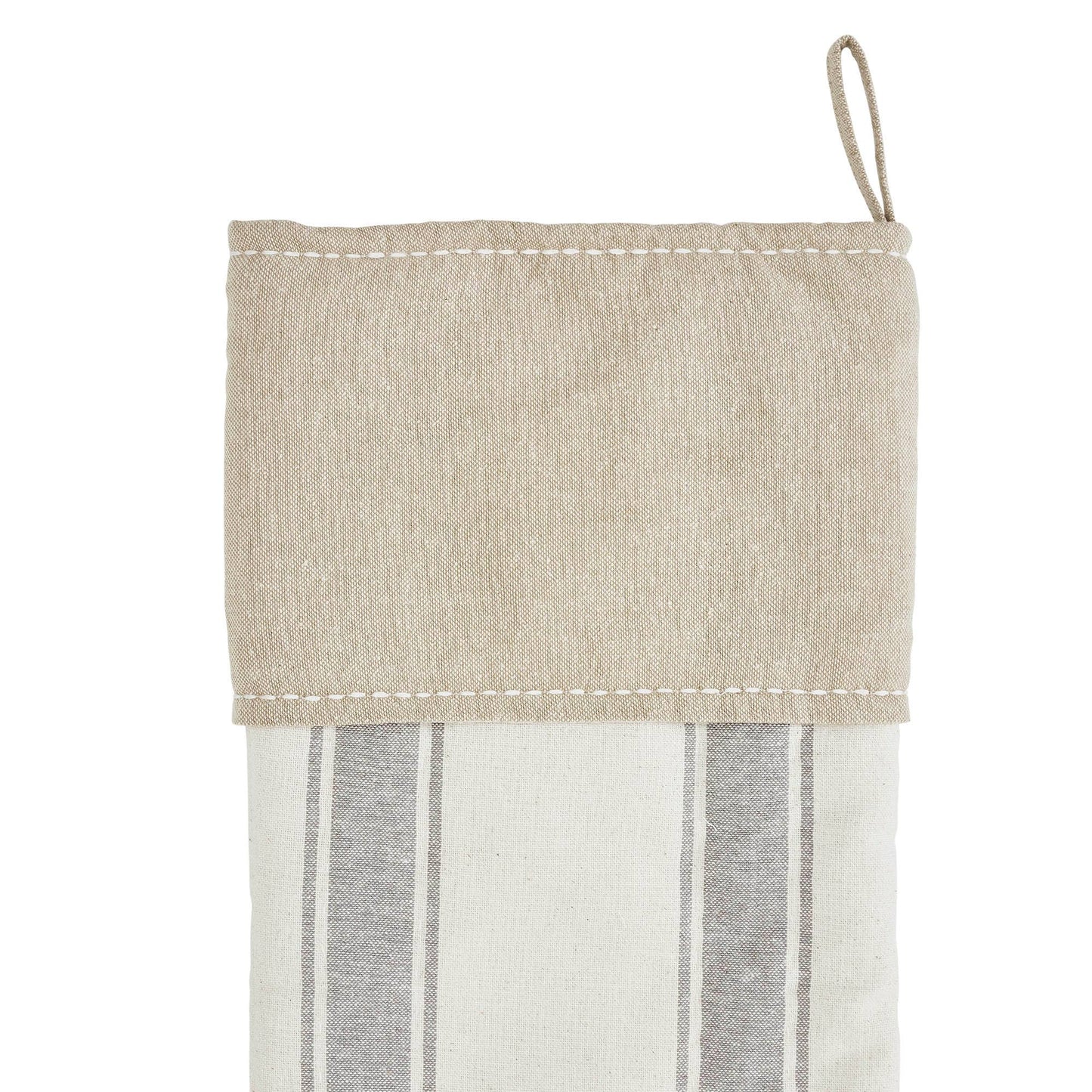 Grace Ticking Stripe Patch Stocking - Whimsical Details - christmas, Christmas decor, home, Stocking