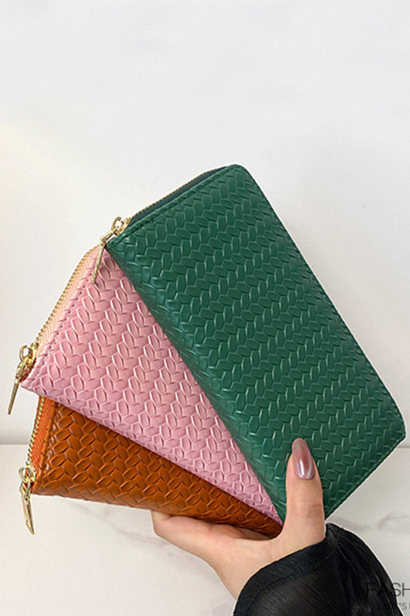 Vegan Leather Woven Wallet