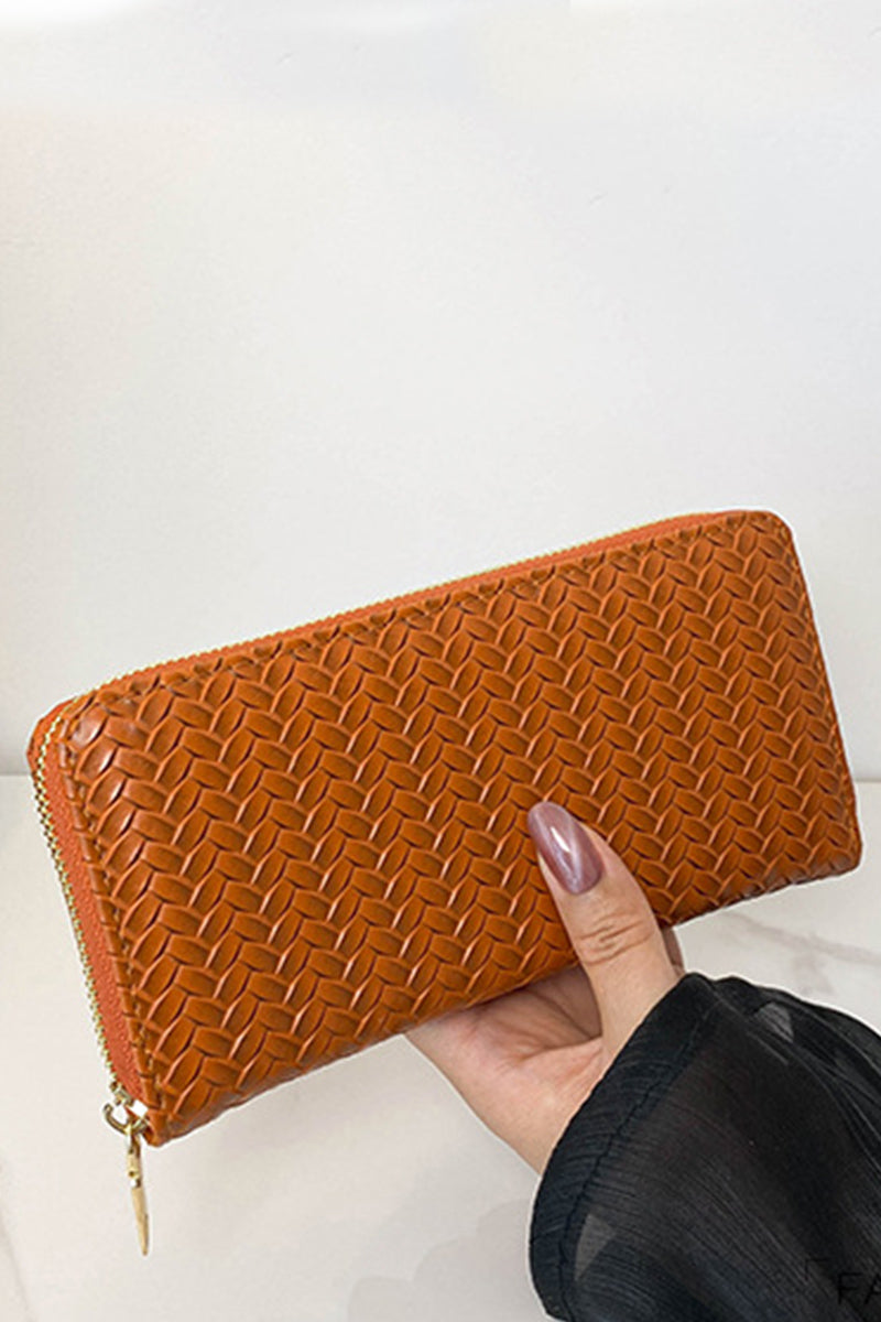 Vegan Leather Woven Wallet - Whimsical Details - wallet