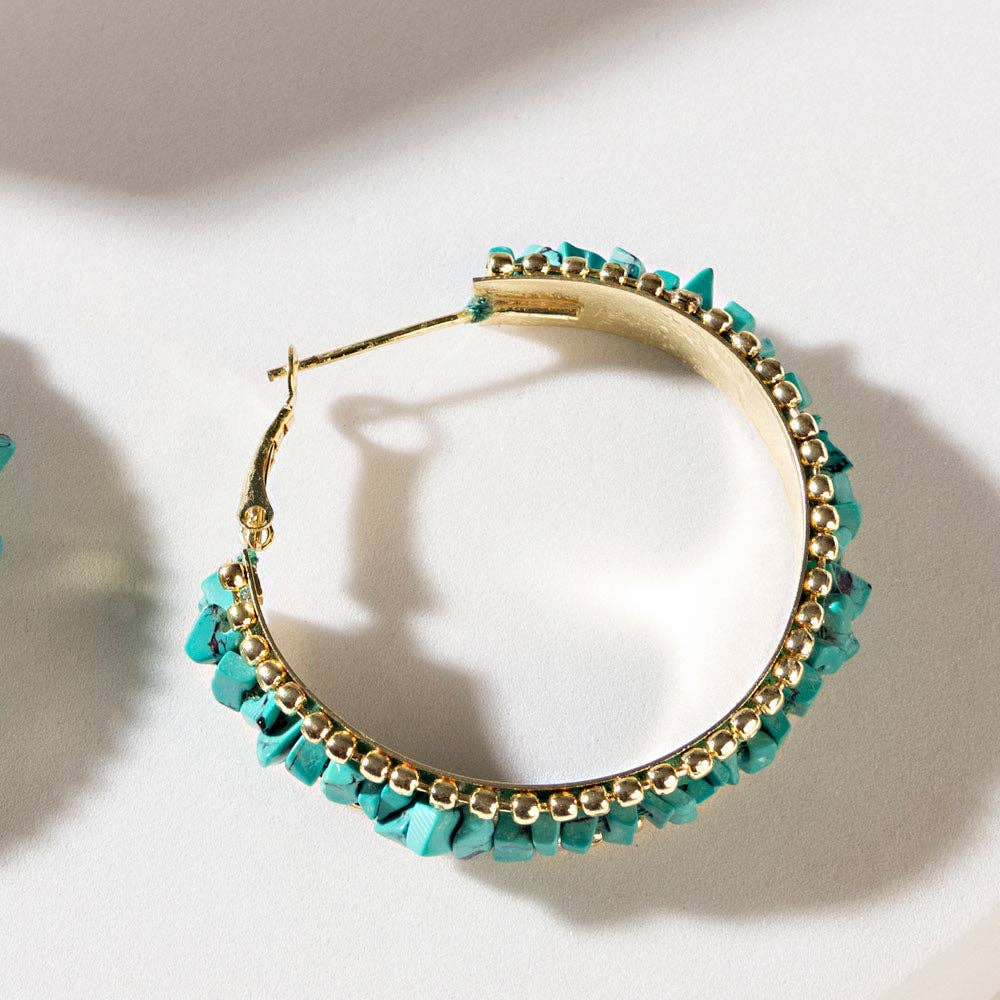 Howlite Halo Earrings in Mineral Teal