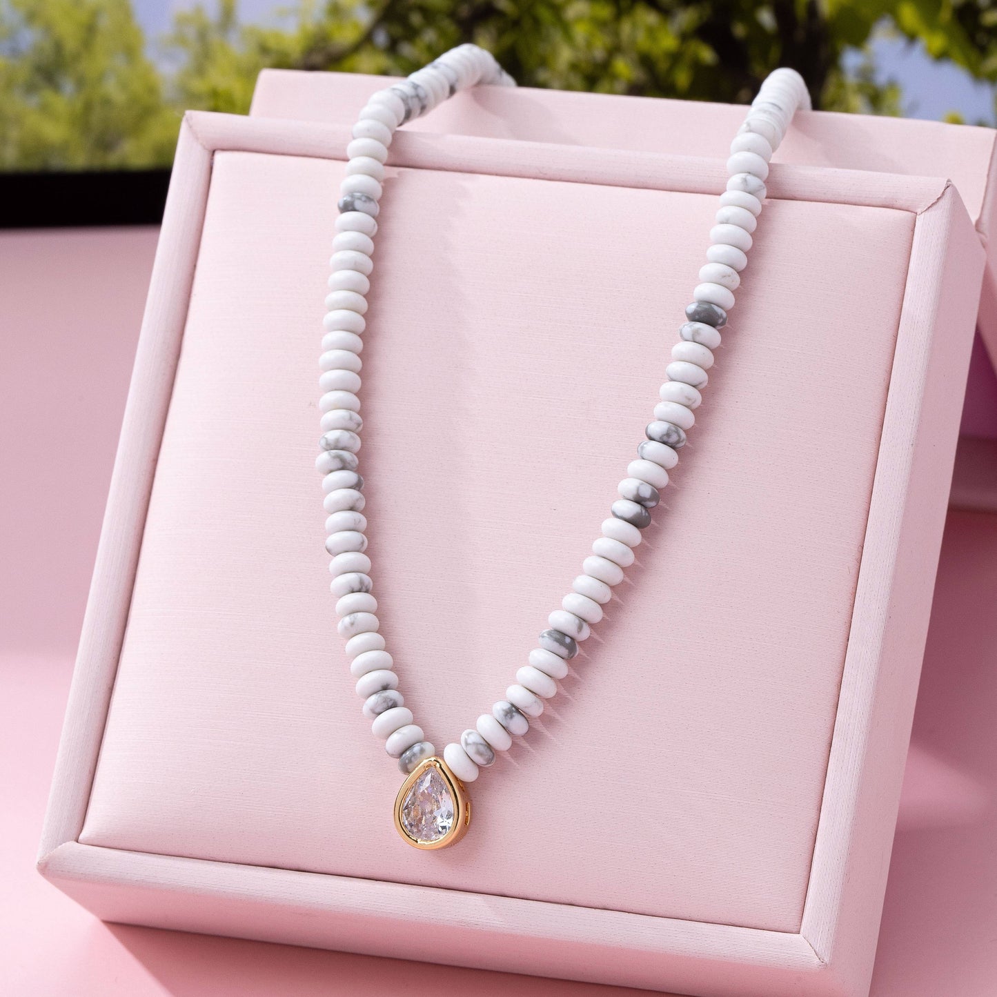 Kimberly Natural Semi Precious Stone Beaded Charm Necklace