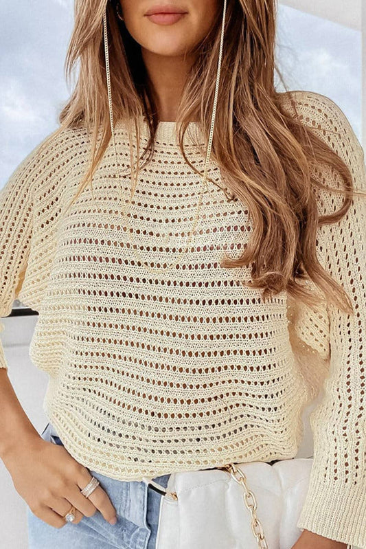 Open Knit Sleeve Sweater - Whimsical Details