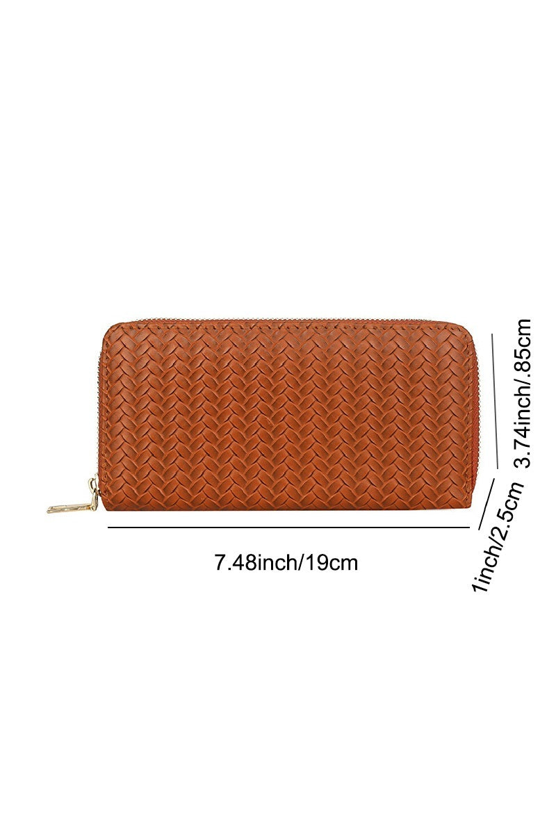 Vegan Leather Woven Wallet - Whimsical Details - wallet
