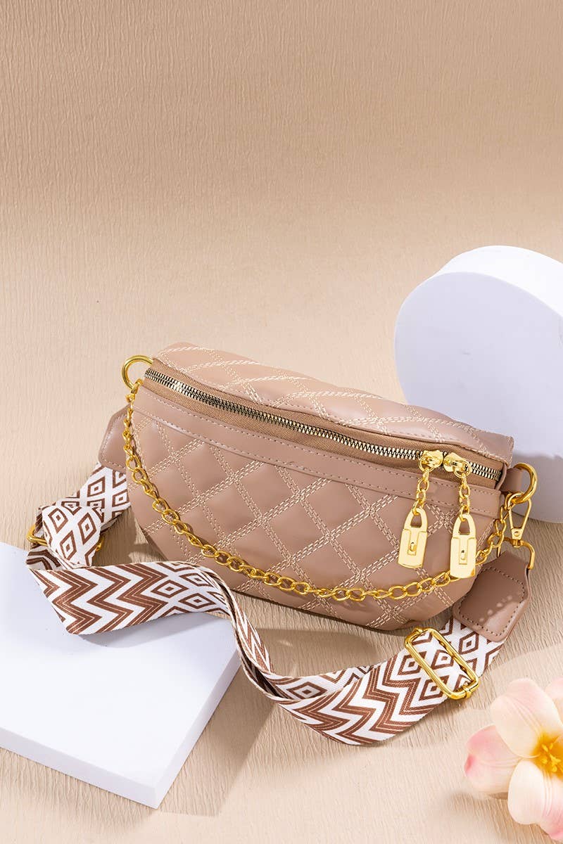 Quilted Vegan Leather Crossbody Bum Bag