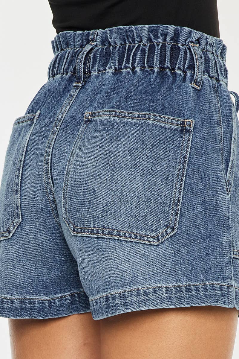Drawstring paper bag shorts