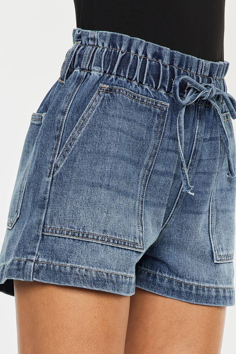 Drawstring paper bag shorts