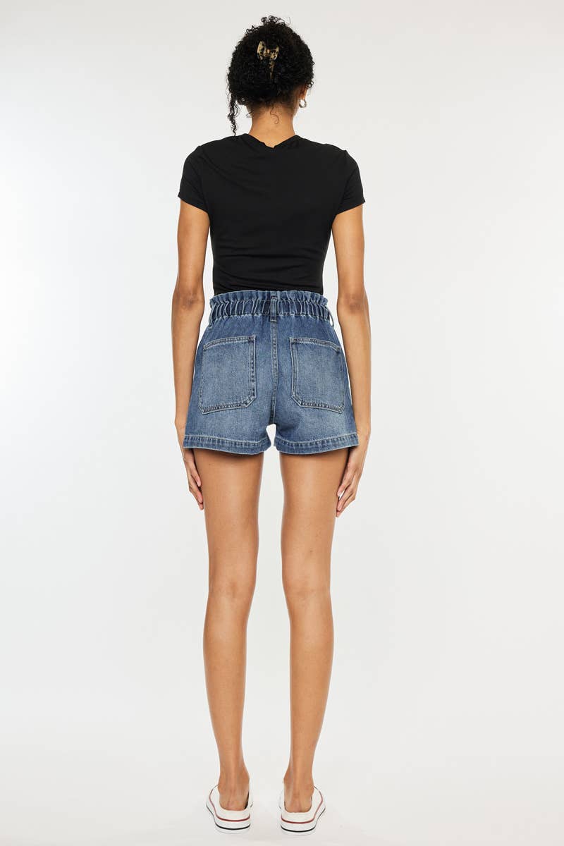 Drawstring paper bag shorts