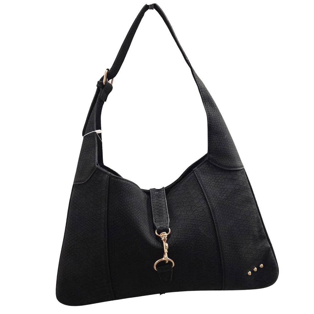 Amie Snake Embossed Shoulder Bag