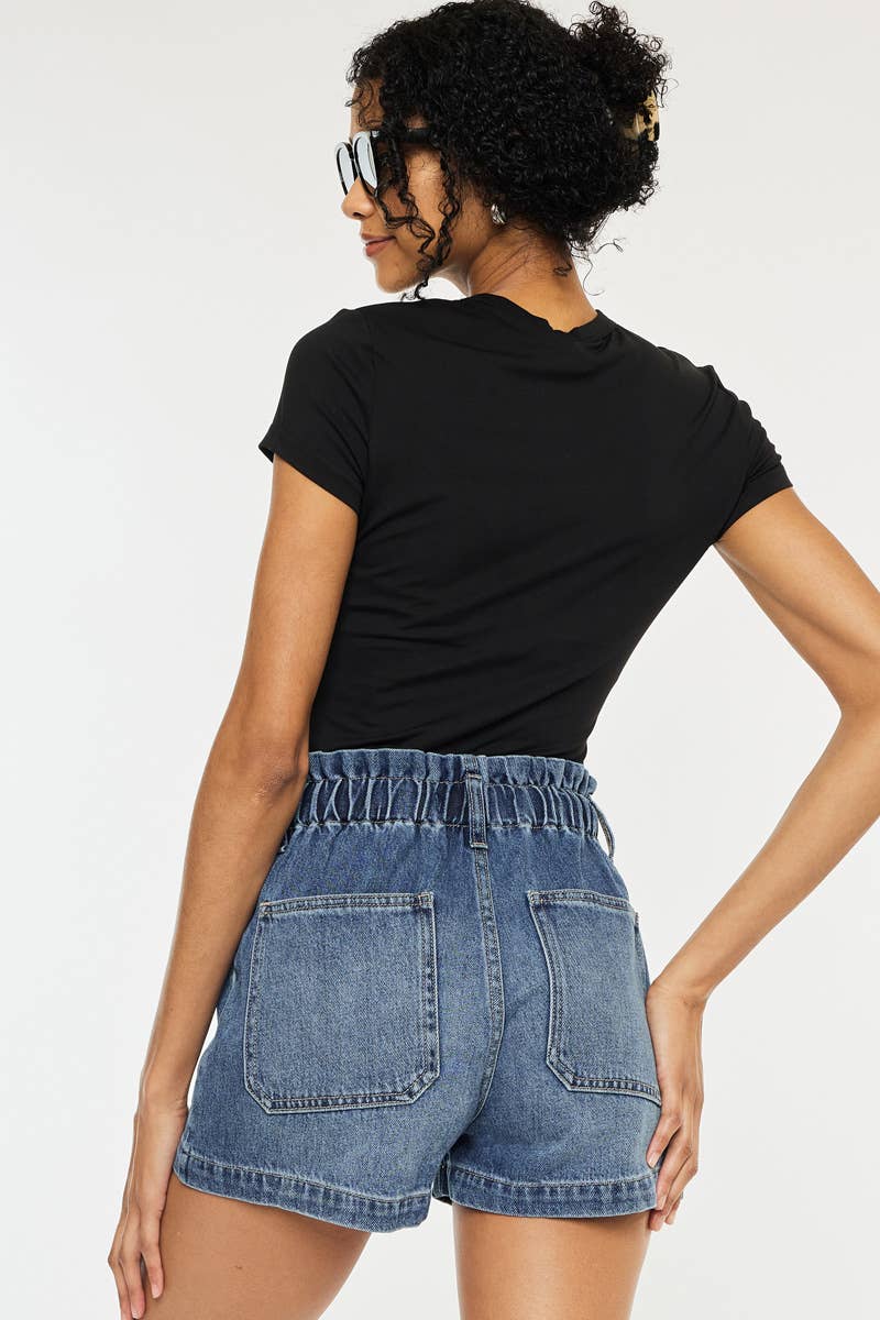 Drawstring paper bag shorts