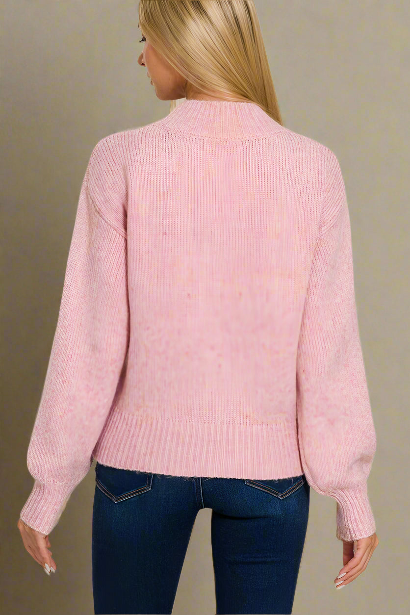 Melange Button Front Sweater Cardigan