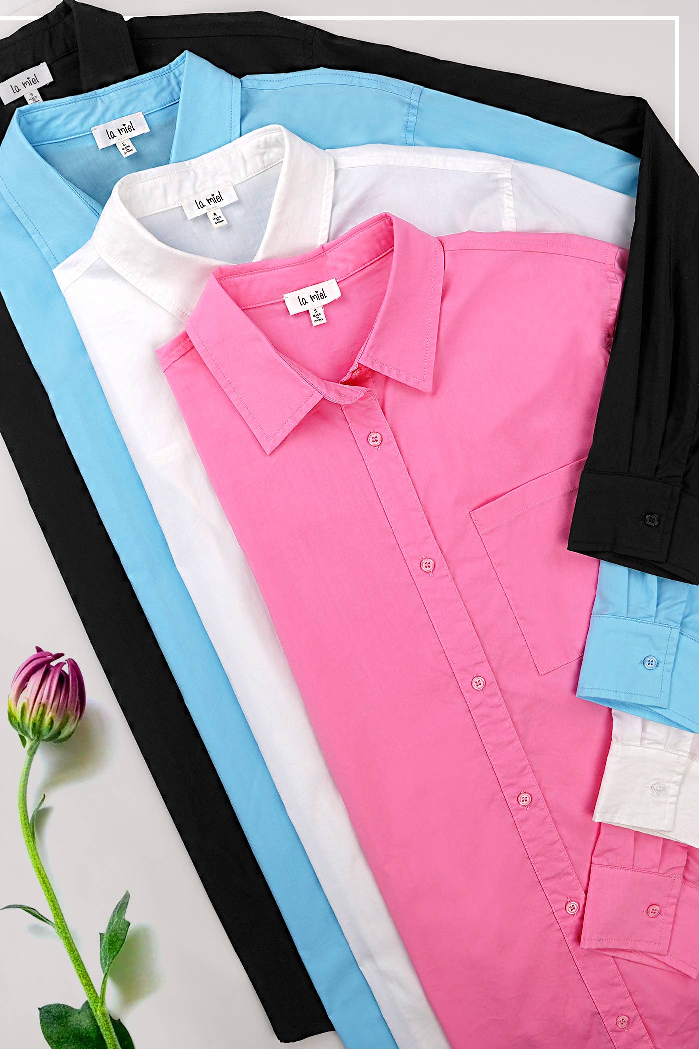Classic Collared Button Down Poplin Shirts