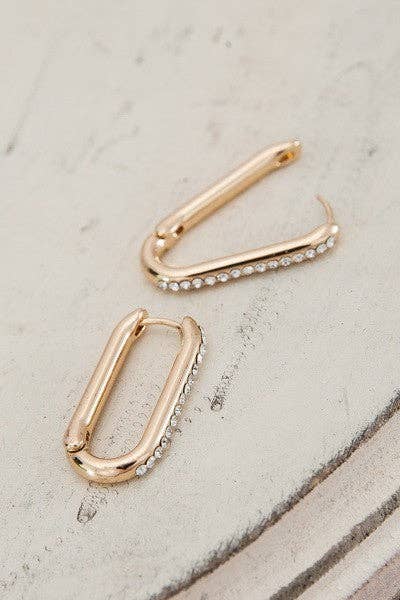Holly Rhinestone Huggie Earrings