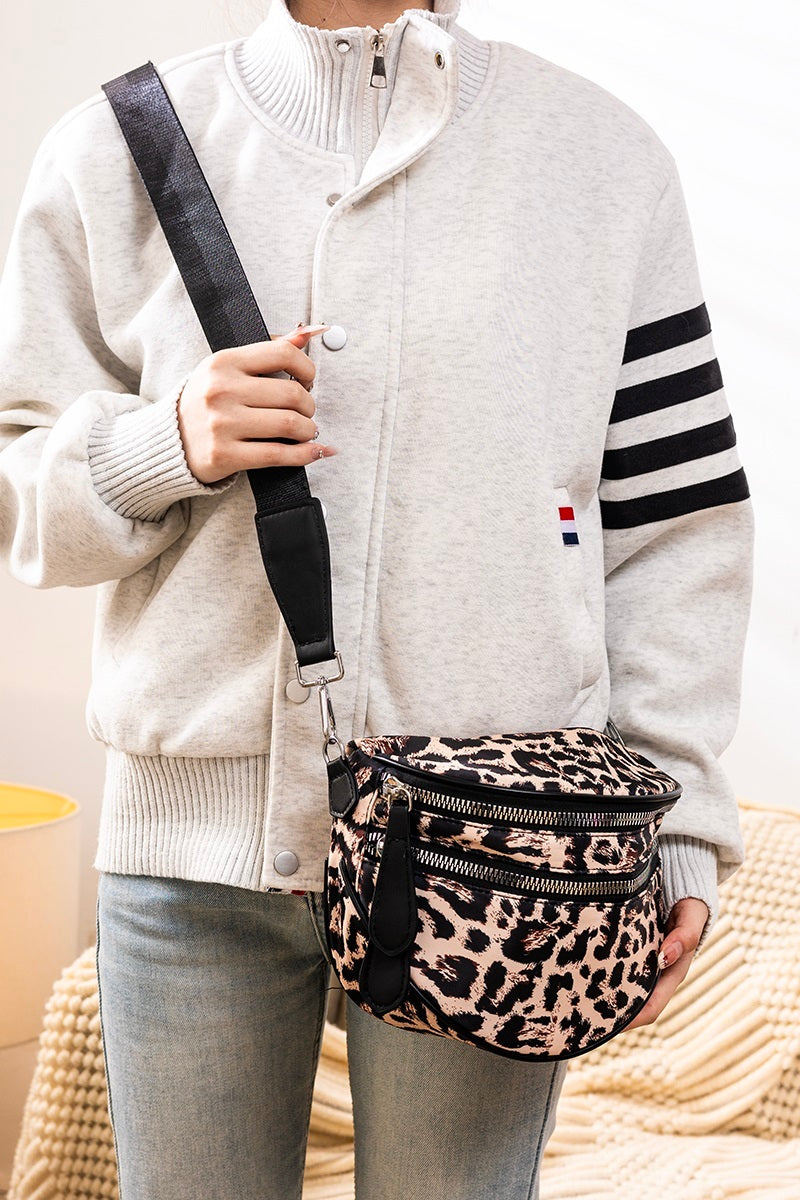 Double Zip Crescent Sling Bum Bag