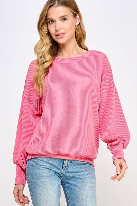 Pink Off One Shoulder Sweater Whimsical Details