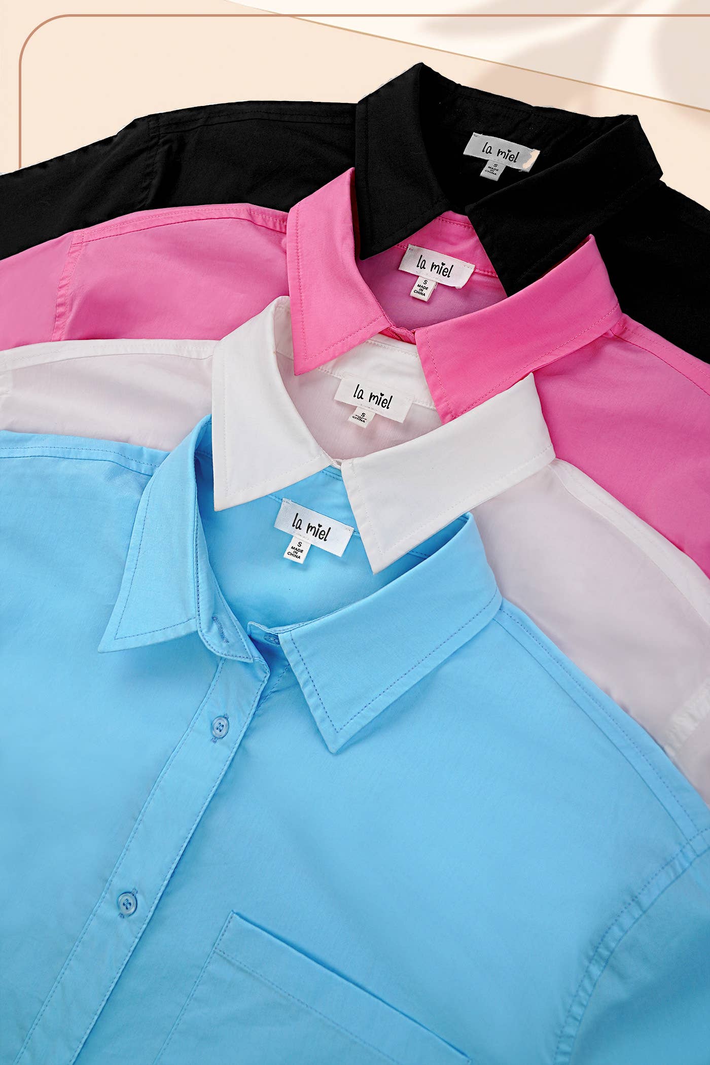 Classic Collared Button Down Poplin Shirts