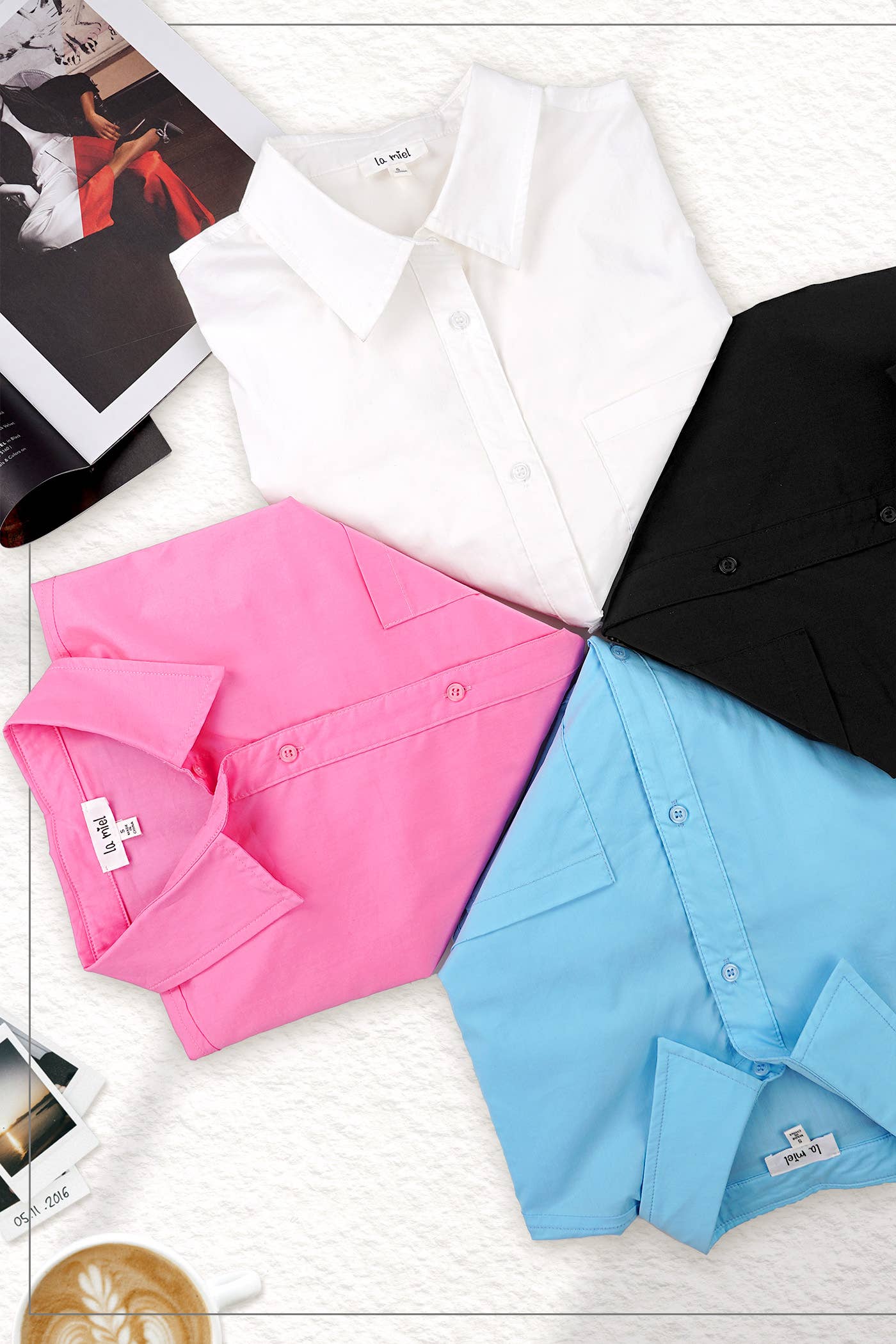 Classic Collared Button Down Poplin Shirts