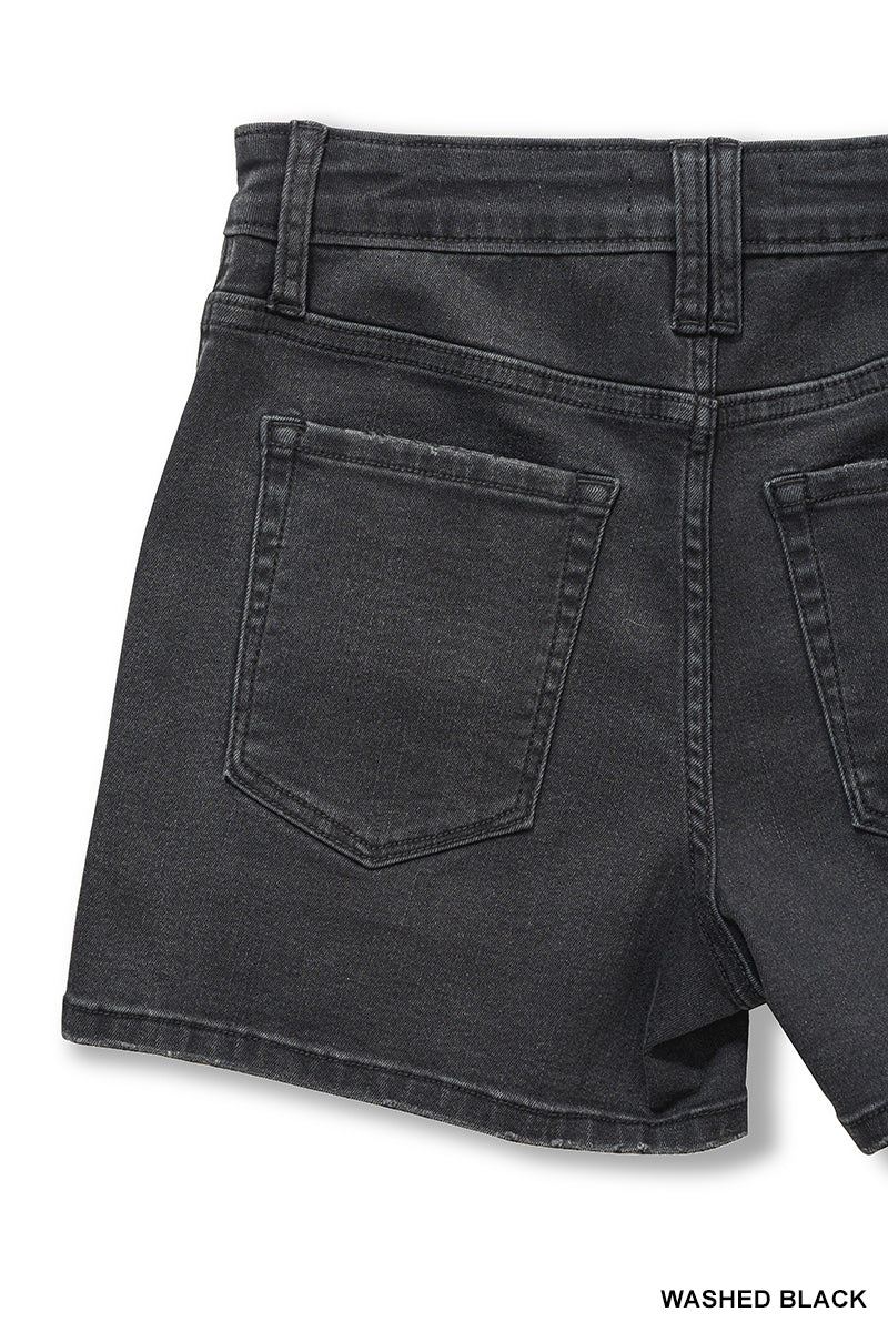 Utility pocket denim shorts