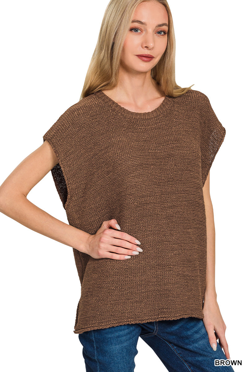 Oversized Crew Neck Sweater Vest