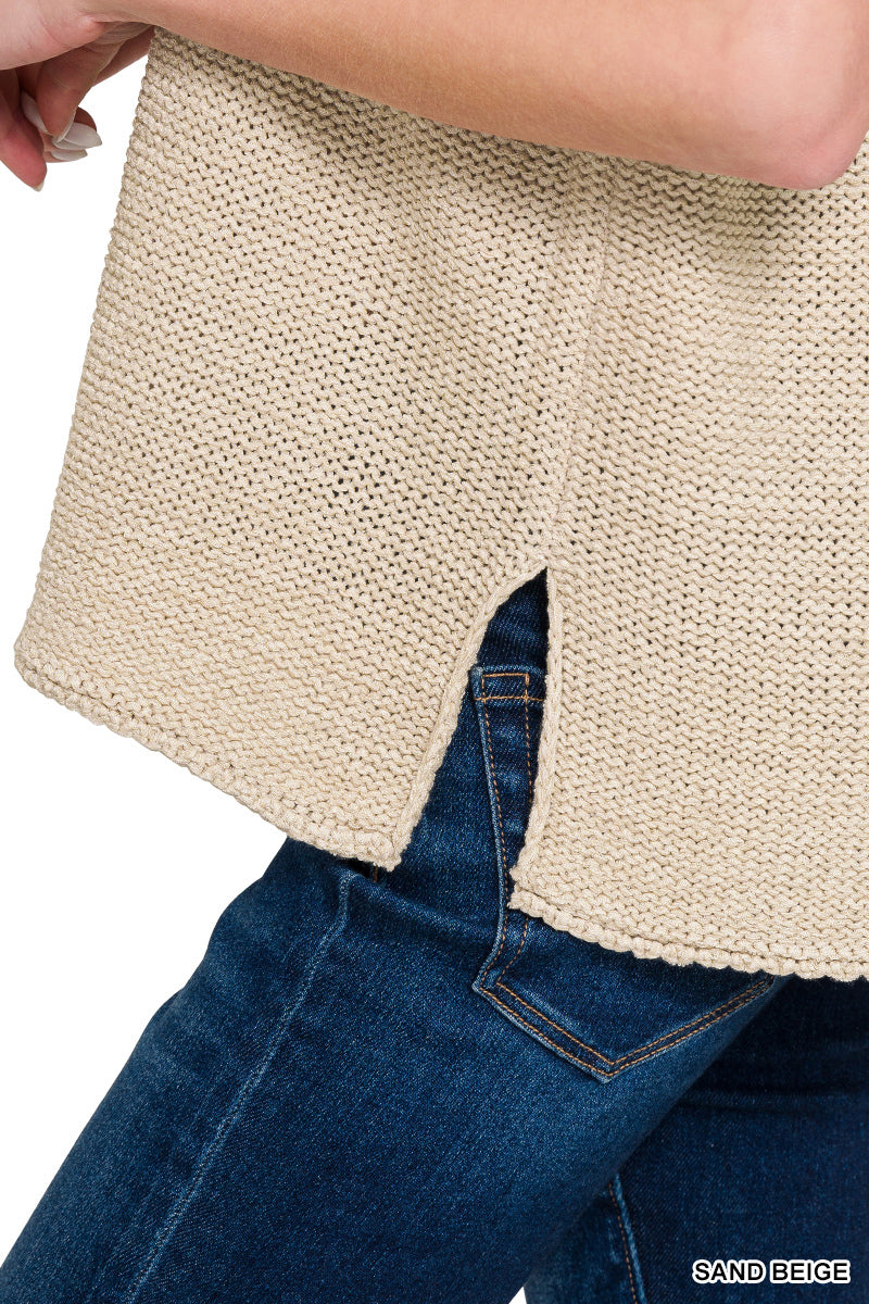 Oversized Crew Neck Sweater Vest