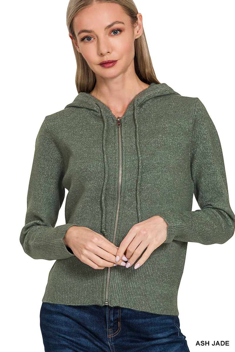 Zip hooded sweater