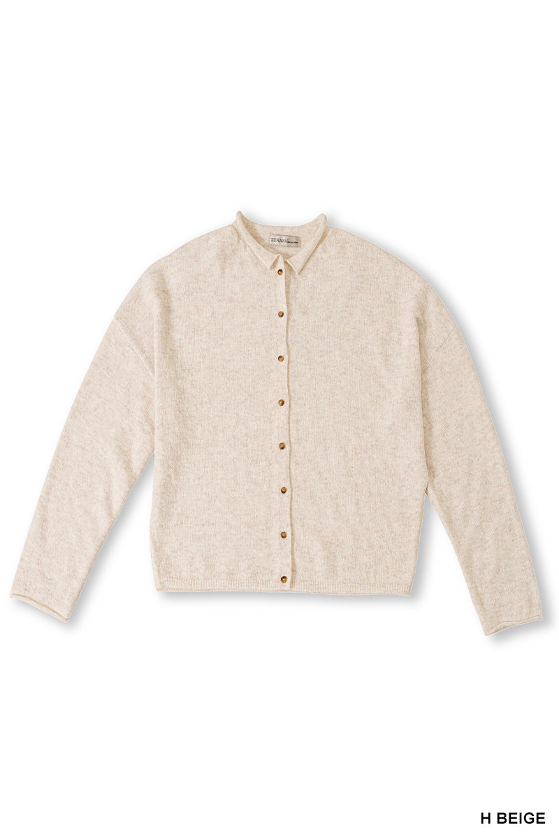 Collared Button Down Cardigan Sweater