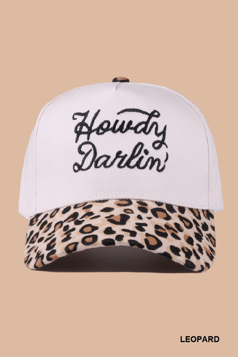 Howdy darlin two-tone canvas cotton cap