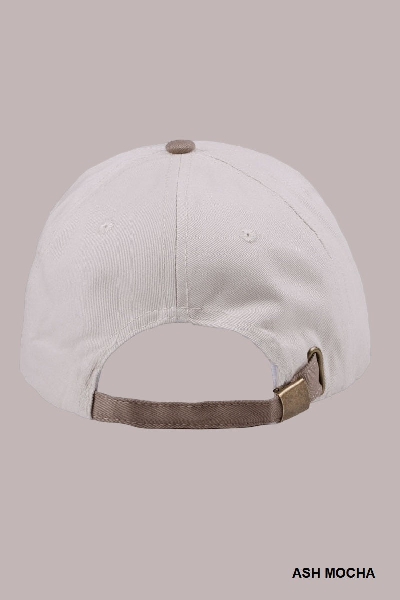 Darlin' Embroidered Two-Tone Canvas Cotton Cap