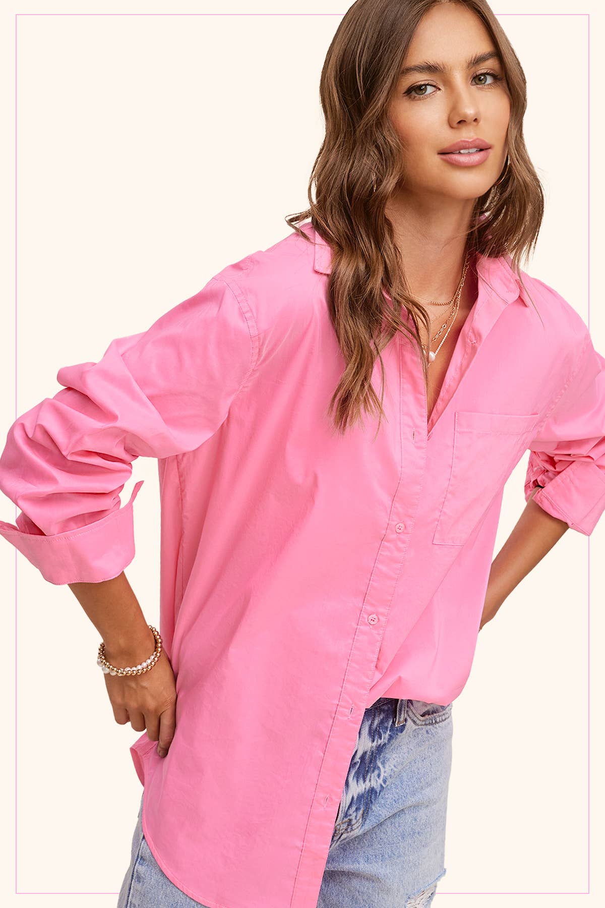 Classic Collared Button Down Poplin Shirts