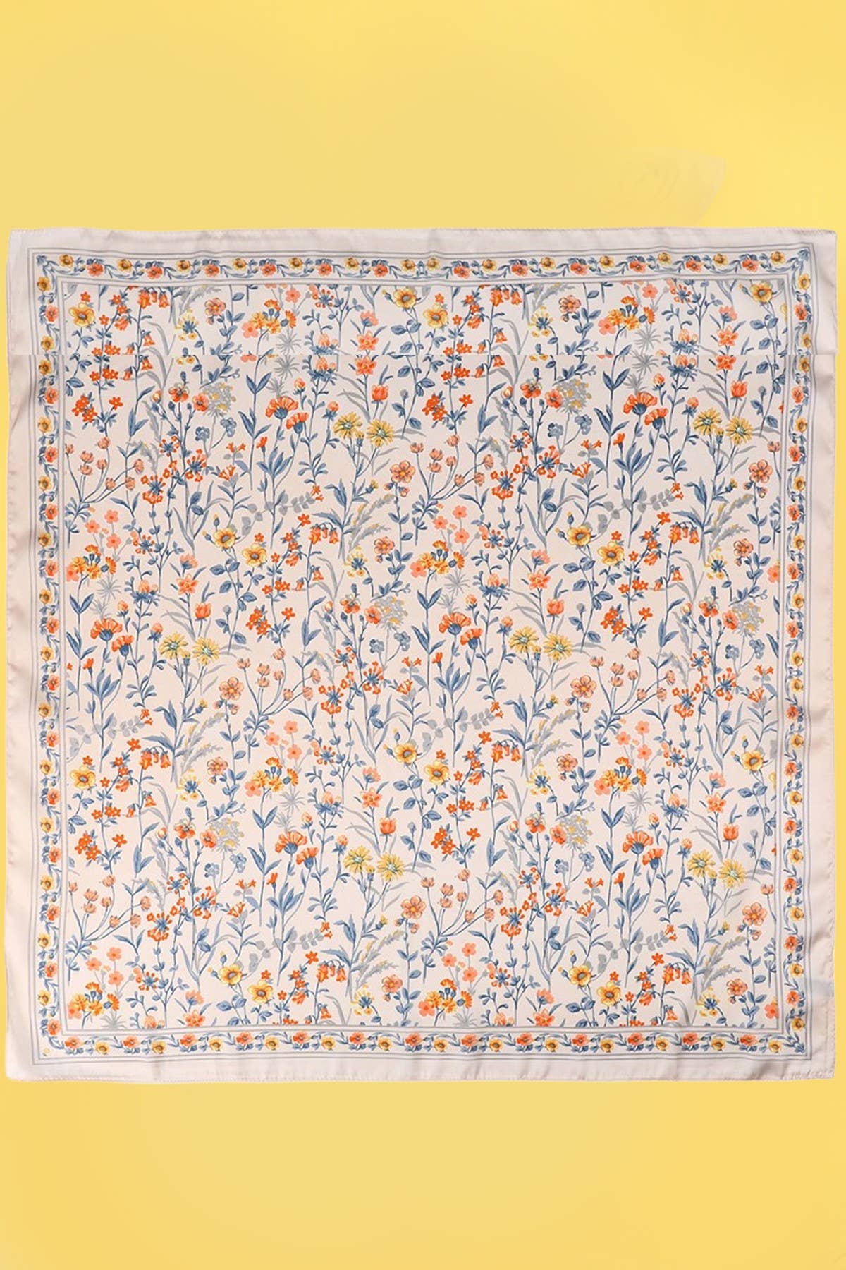 Floral Flower Silk Finish Bandana Scarf