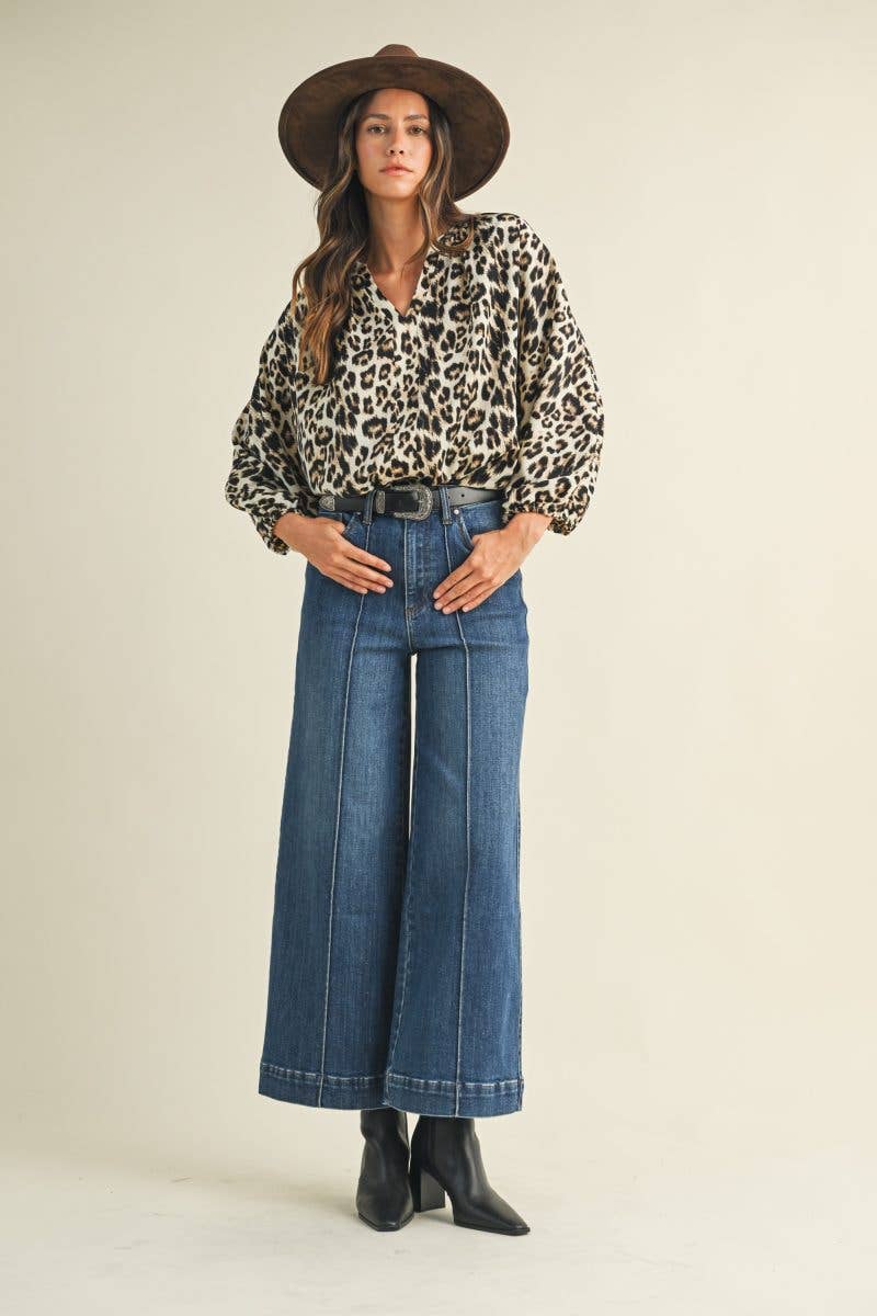 Leopard Print Loose Fit Blouse