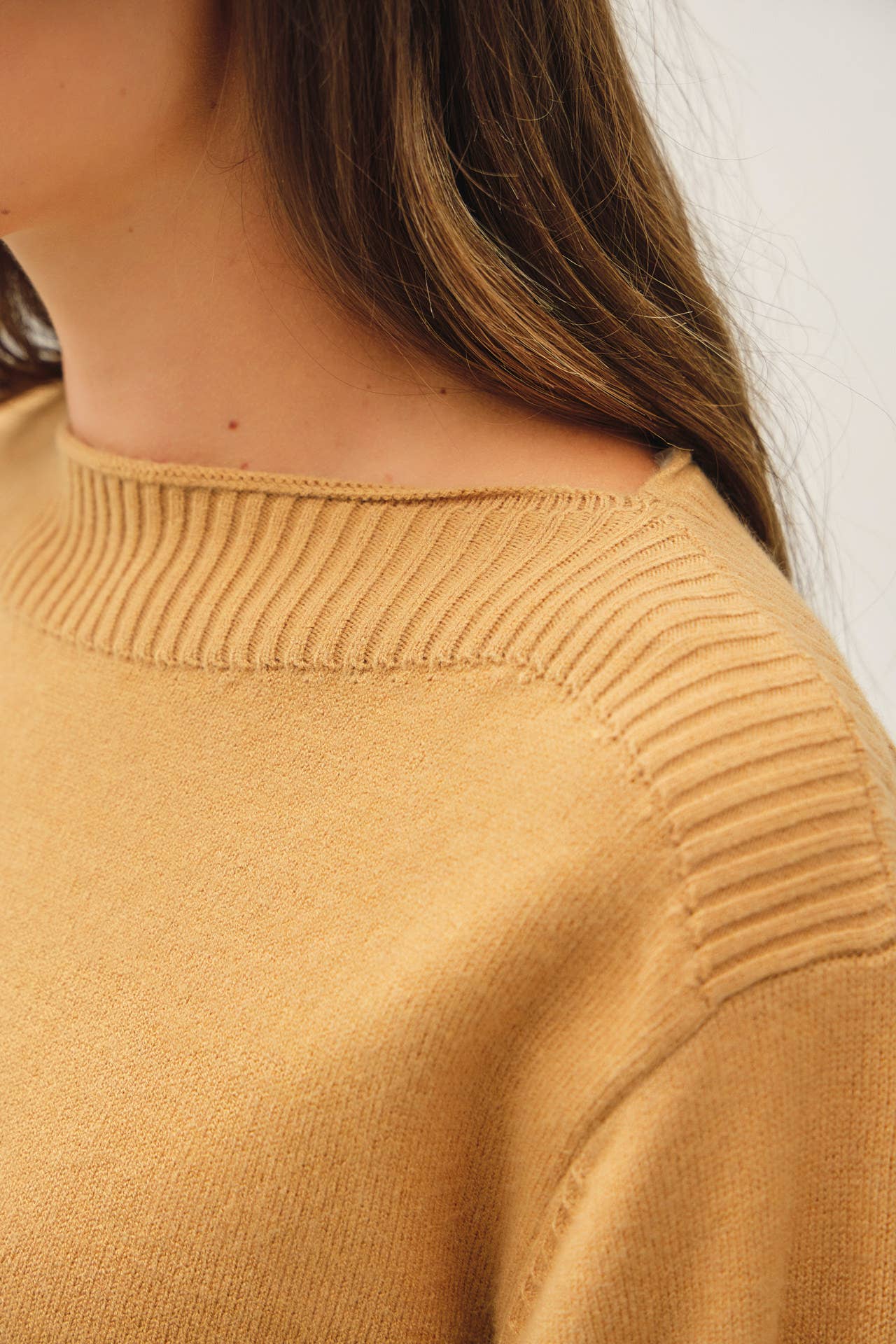 Rib Detail Boatneck Sweater