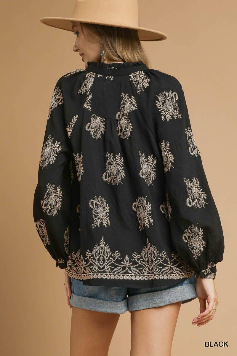 Embroidered Boho Blouse