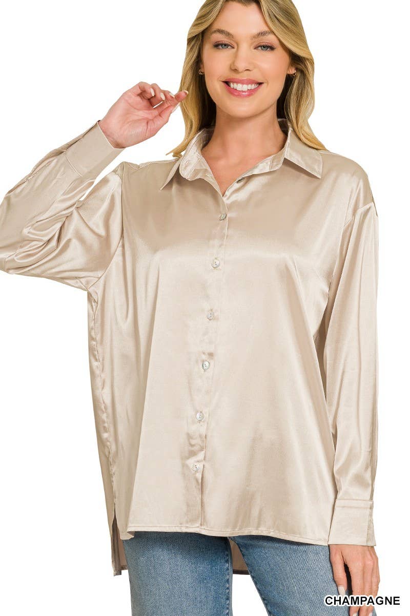 Satin Button Down Shirts
