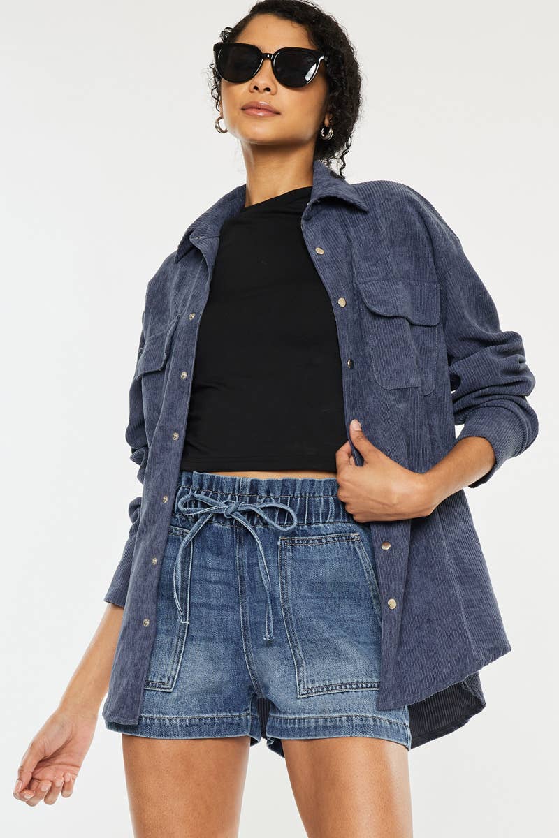 Drawstring paper bag shorts