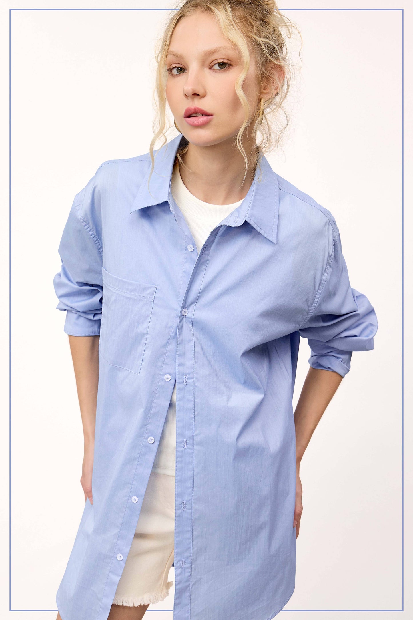 Classic Collared Button Down Poplin Shirts