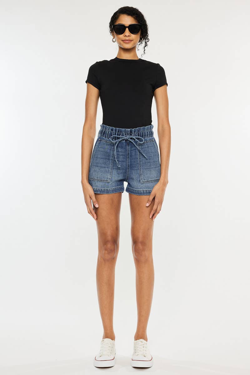 Drawstring paper bag shorts