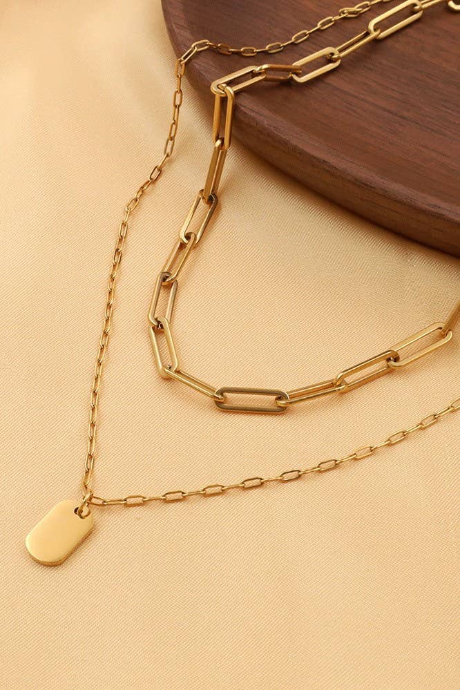 WILLA 18K STAINLESS STEEL TARNISH FREE LAYERED NECKLACE