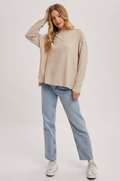 CREW NECK KNIT SWEATER PULLOVER