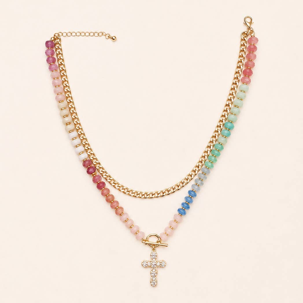 Erin Multi Layer Pendant Resin Beaded Necklaces