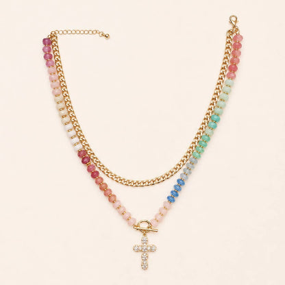 Erin Multi Layer Pendant Resin Beaded Necklaces