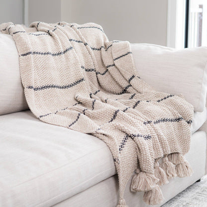 Recycled Cotton Decorative Throw Blanket - Whimsical Details - []