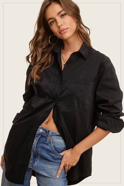 Classic Collared Button Down Poplin Shirts