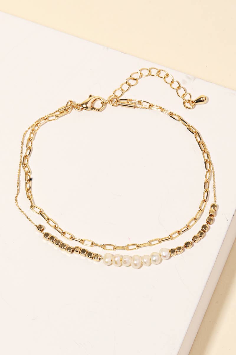 Dainty Layered Chain Link Bracelet Set